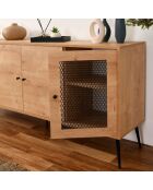Buffet Wire chêne/noir - 180x81x41 cm