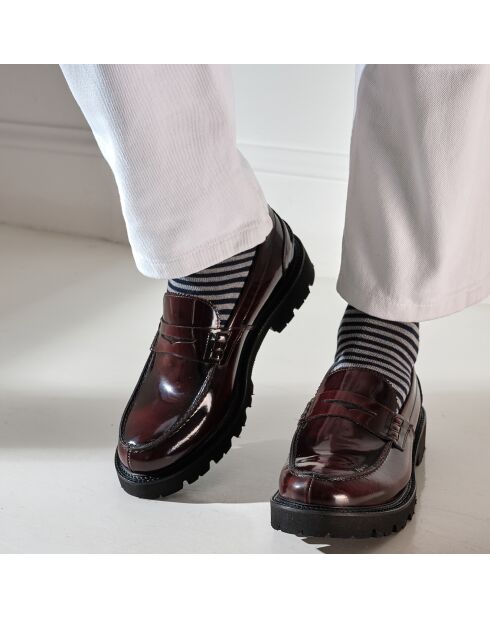 Mocassins en Cuir verni Lucas bordeaux