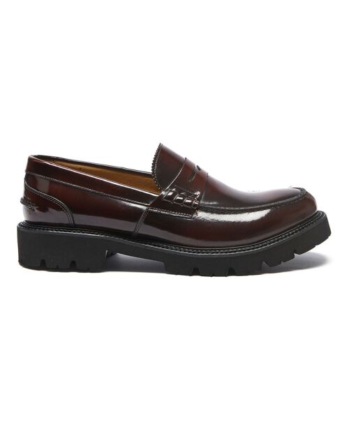 Mocassins en Cuir verni Lucas bordeaux