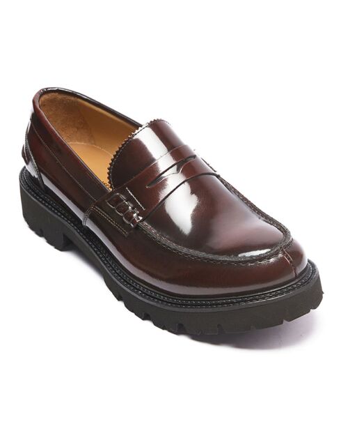 Mocassins en Cuir verni Lucas bordeaux