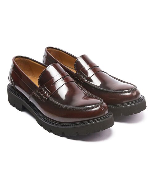 Mocassins en Cuir verni Lucas bordeaux