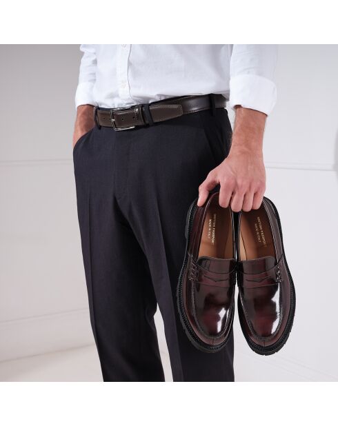 Mocassins en Cuir verni Lucas bordeaux