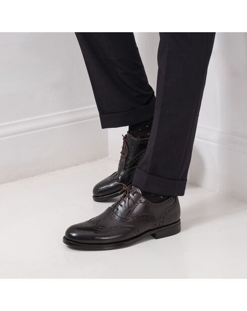 Richelieus en Cuir Félix marron foncé