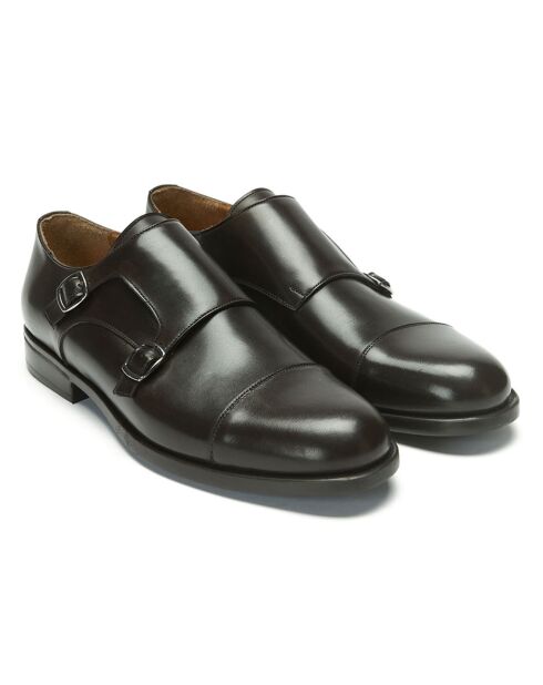 Monks en Cuir Bertrand  marron foncé