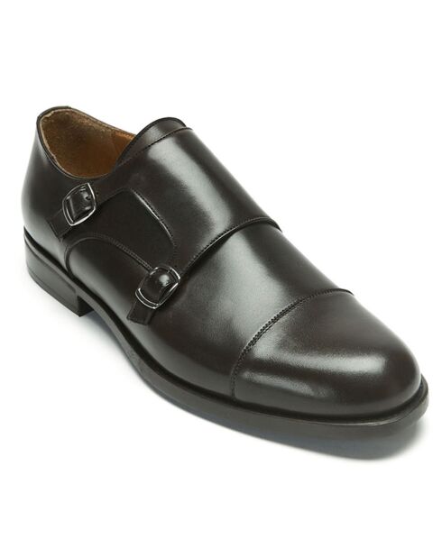 Monks en Cuir Bertrand  marron foncé