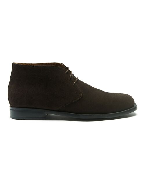 Derbies en Velours de cuir Simon marron foncé