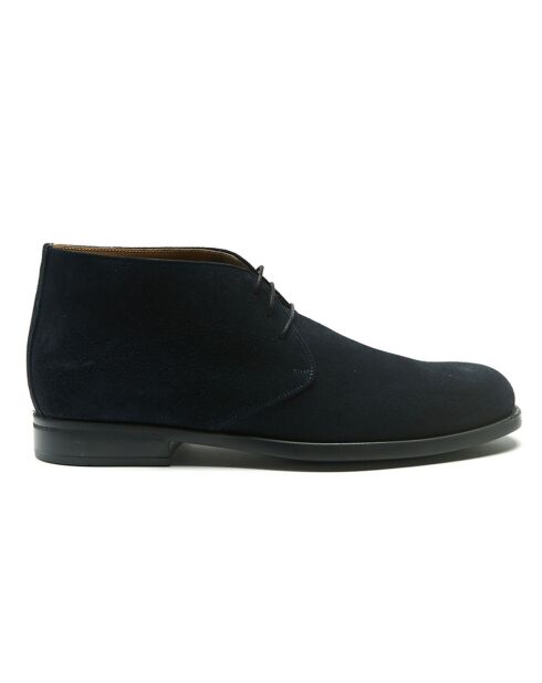 Derbies en Velours de cuir Simon bleu marine