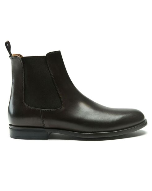 Chelsea Boots en Cuir Mahaut marron foncé
