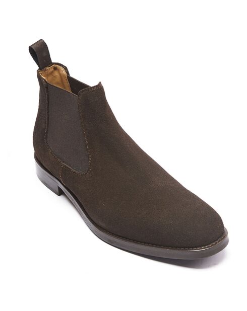 Chelsea Boots en Velours de cuir Arthur marron foncé