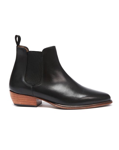 Justine zwarte leren Chelsea-laarzen