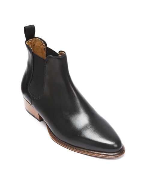 Justine zwarte leren Chelsea-laarzen