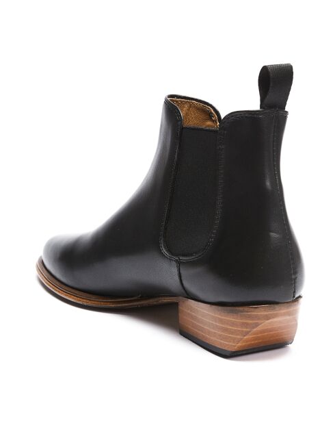 Justine zwarte leren Chelsea-laarzen