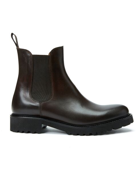 Dunkelbraune Chelsea-Stiefel Alizée aus Leder