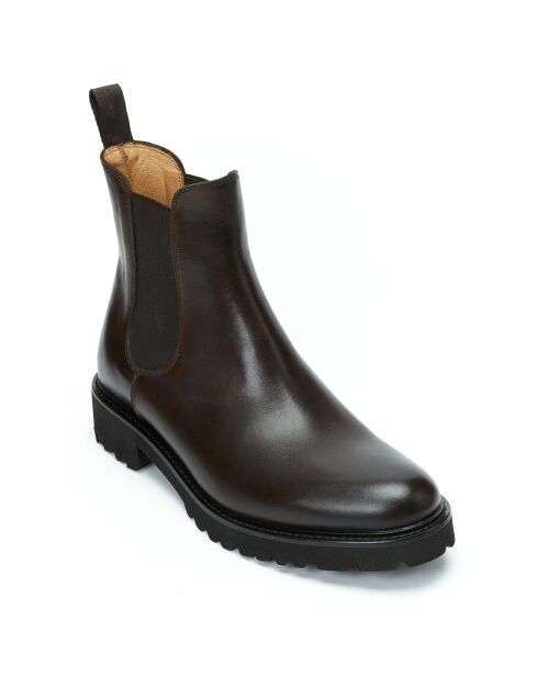 Dunkelbraune Chelsea-Stiefel Alizée aus Leder