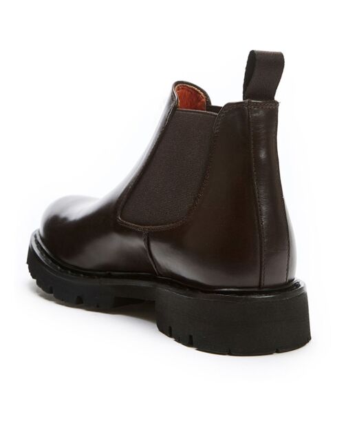 Chelsea Boots en Cuir Zoé marron foncé