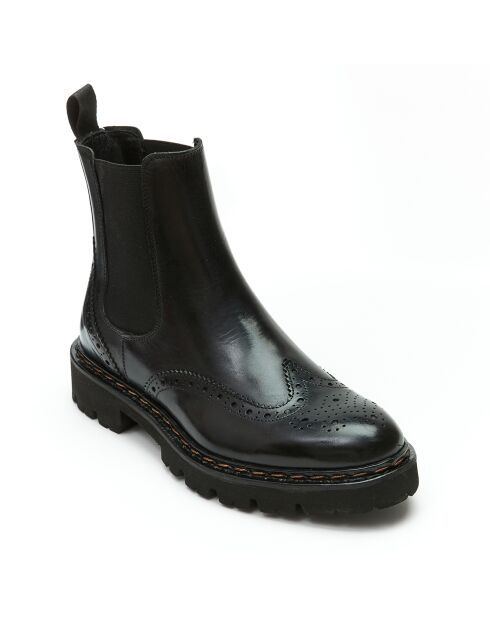 Schwarze Chelsea-Stiefel aus Leder von Alma