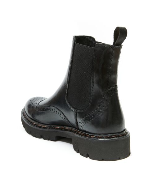 Schwarze Chelsea-Stiefel aus Leder von Alma