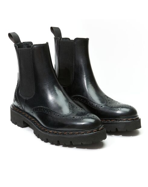 Schwarze Chelsea-Stiefel aus Leder von Alma