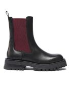 Chelsea Boots en Cuir Marion noir/bordeaux