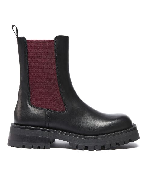 Chelsea Boots en Cuir Marion noir/bordeaux