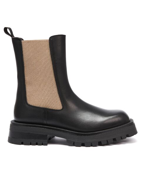 Chelsea Boots en Cuir Marion noir/doré