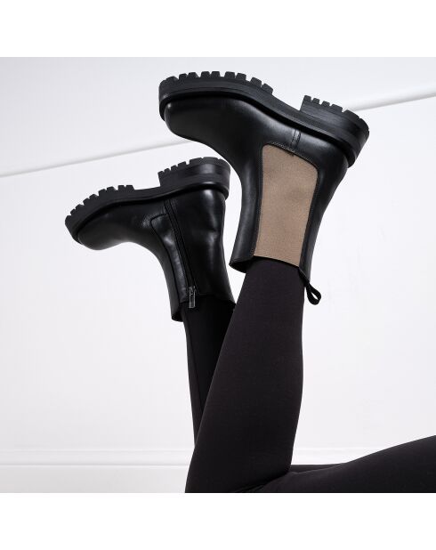 Marion zwart/gouden leren chelsea-laarzen