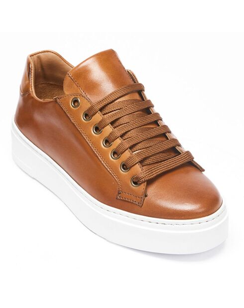 Sneakers en Cuir Laure camel