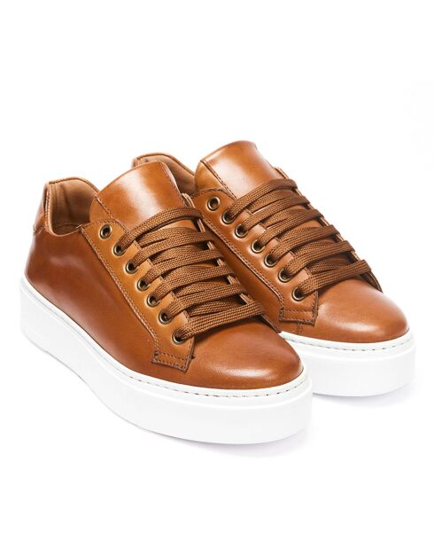 Sneakers en Cuir Laure camel