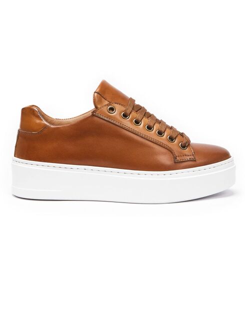 Sneakers en Cuir Laure camel