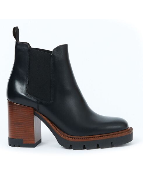 Chelsea Boots en Cuir Victoire noires - Talon 9 cm