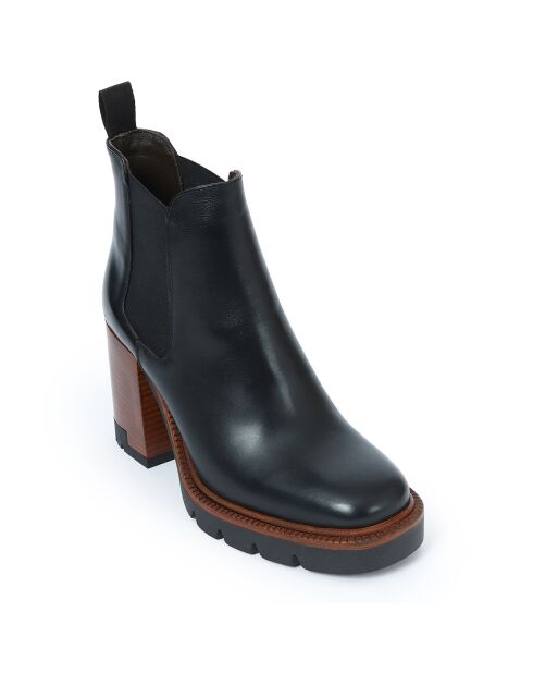 Chelsea Boots en Cuir Victoire noires - Talon 9 cm