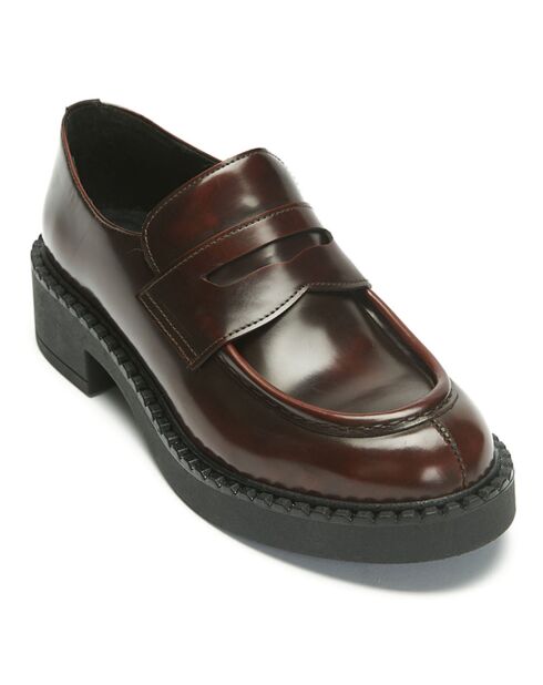 Hortense leren loafers in bordeauxrode stijl