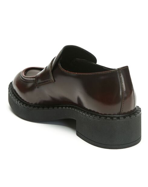 Hortense leren loafers in bordeauxrode stijl