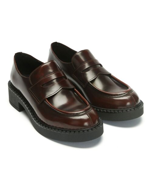 Hortense leren loafers in bordeauxrode stijl