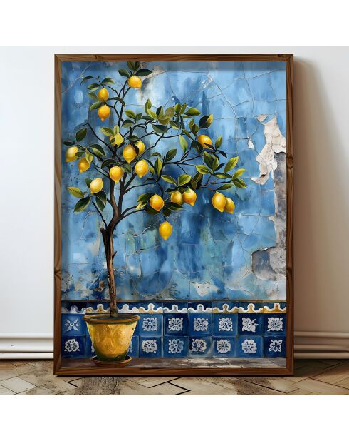 Tableau décoratif citronnier multicolore - 50x70x3.5 cm