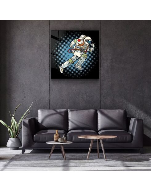 Tablero decorativo multicolor de vidrio templado Astronaut - 60x60