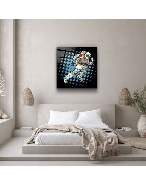 Tablero decorativo multicolor de vidrio templado Astronaut - 60x60
