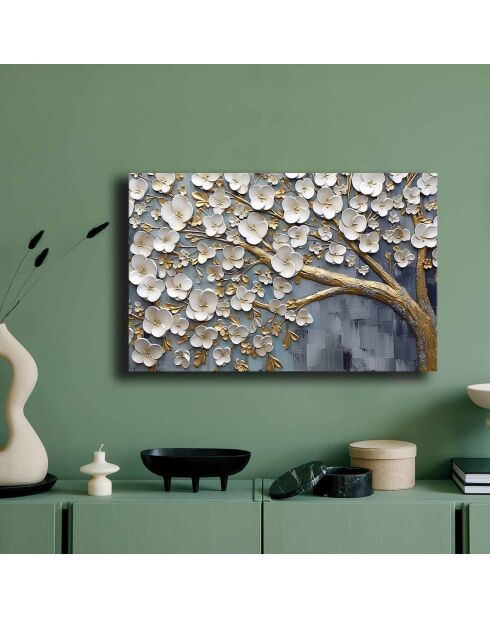 Cuadro decorativo árbol florido multicolor - 45x70 cm