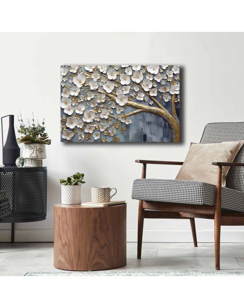 Cuadro decorativo árbol florido multicolor - 45x70 cm