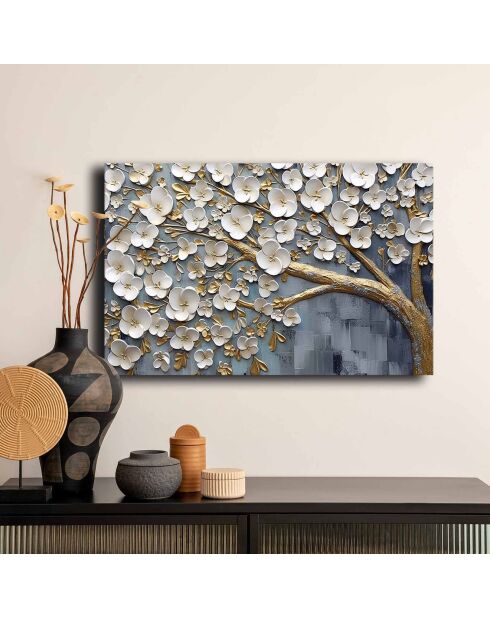 Cuadro decorativo árbol florido multicolor - 45x70 cm