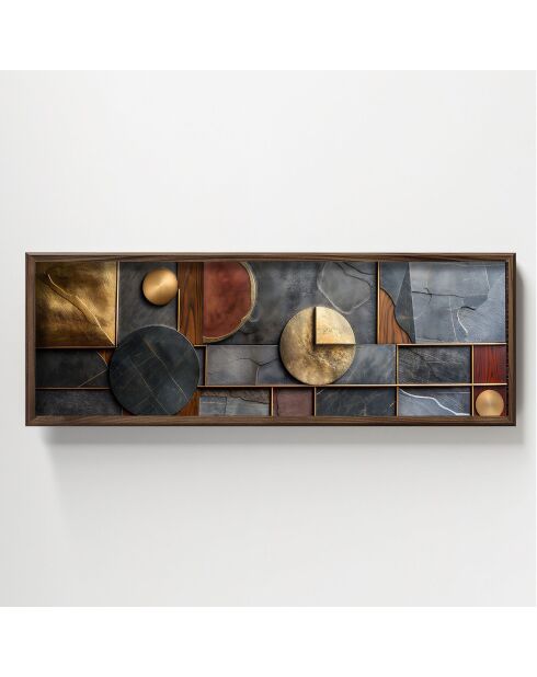 Tableau décoratif Cercle et rectangulaire multicolore - 120x40x3.5 cm