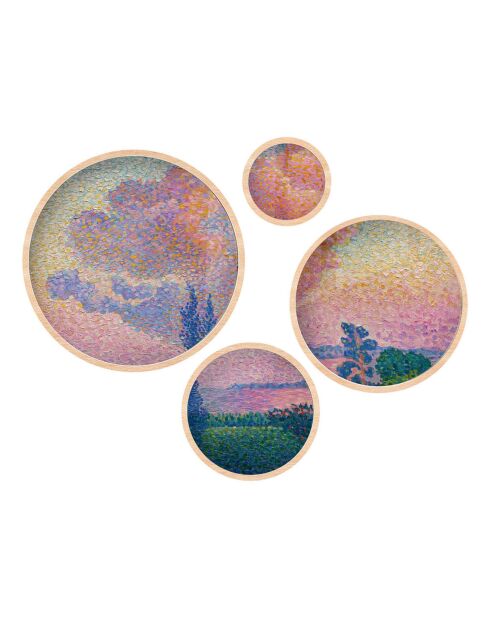 Quadro decorativo in 4 pezzi natura colorata multicolore