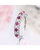 Bague Koh Samui Diamants 0.09 ct Rubis 0.39 ct or blanc