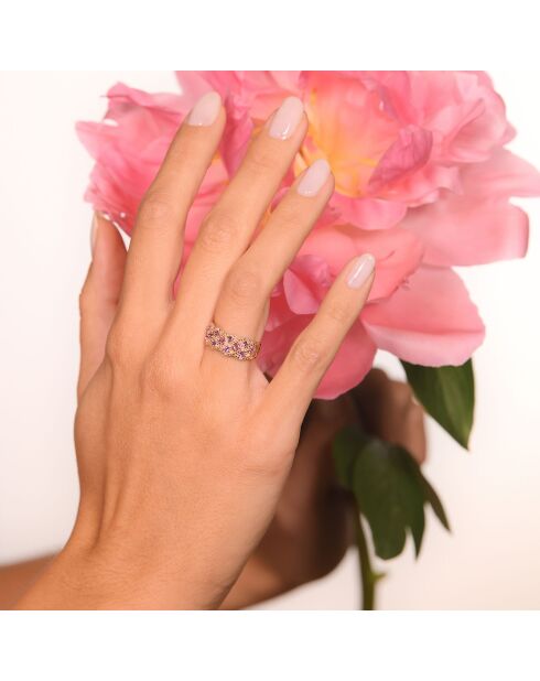 Astéria Ring aus 0,05 ct Diamanten, 0,85 ct Amethystquarz und 0,85 kt Roségold Amethystquarz