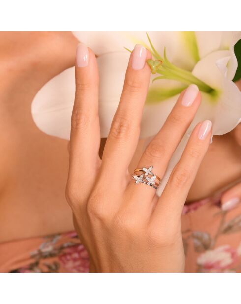 Bague Valpaiso Diamants 0.19 ct or tricolore