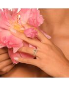 Bague Remban Diamants 0.32 ct & Topaze Blanche 1.41 ct or jaune