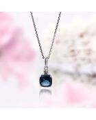 Anhänger aus 0,02 ct Tonga Diamant und 1,5 ct blauem Topas Weißgold