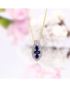 Ciondolo in oro giallo Westeros con diamante da 0,16 ct e zaffiri da 0,85 ct