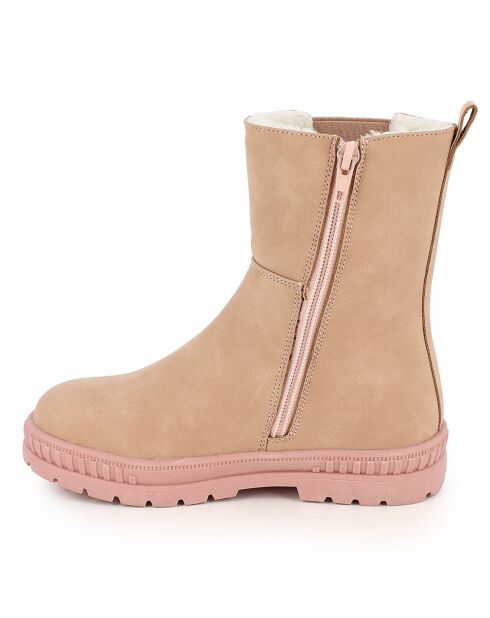 Bottes fourrées Billie beige/rose