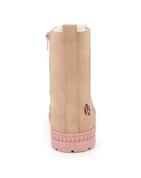 Bottes fourrées Billie beige/rose